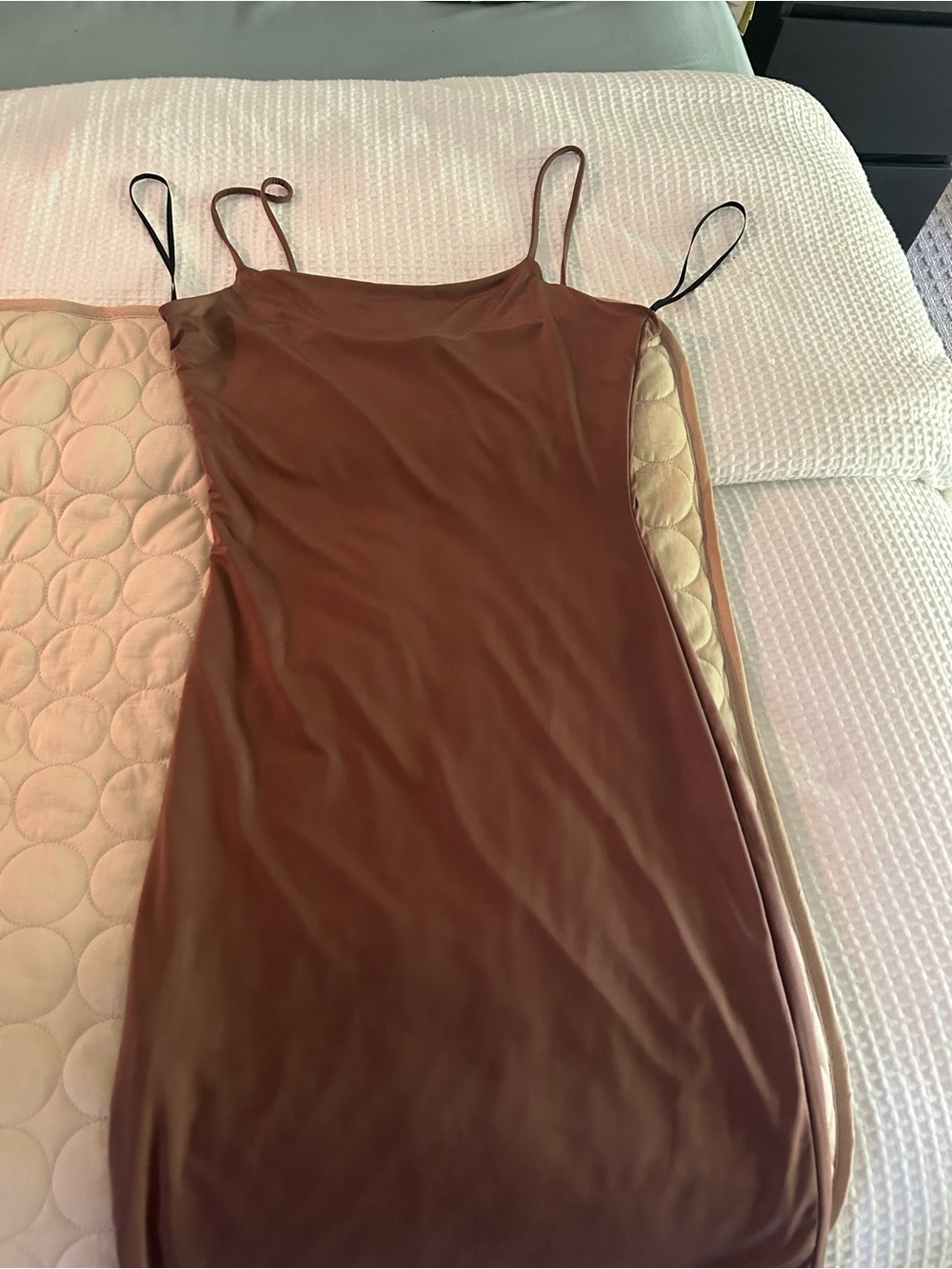 Brown Spaghetti-Strap Mini Dress - Sleek Everyday Slip